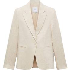 Mango Linen Suit Blazer - Light/Pastel Grey