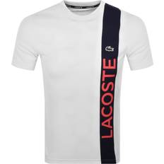 Lacoste Vertical Colour Block Wordmark T-Shirt - White