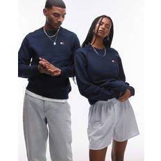 Blue - Unisex Jumpers Tommy Jeans Unisex Badge Sweatshirt - Navy