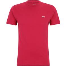 Red - Unisex Tops Vans Left Chest Logo T-Shirt - Maroon