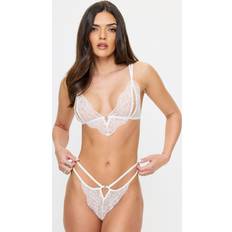 White Lingerie Sets Ann Summers Diamond Heart Crotchless Set - Ivory