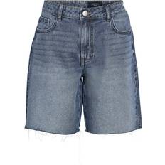 Noisy May Højtaljede Bermuda Denimshorts - Blue Denim