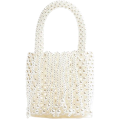 River Island Waterfall Pearl Clutch Bag - White