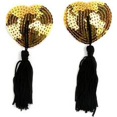 Gold Lingerie Accessories The Room of Doom Sequined Nipple Covers With Tassel