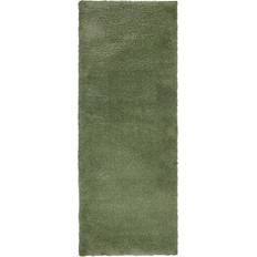 Dunelm Cosy Soft Shaggy Rug Teddy Green 60x150cm
