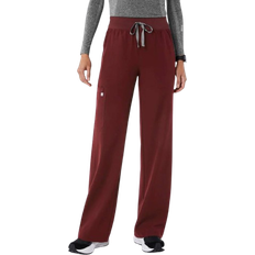 Figs Womens Burgundy High Waisted Isabel Wide Leg Petite Scrub Pant