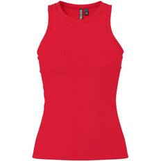 Pieces Toppe Pieces Pcruka Ribbet Tanktop - Rød