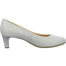 Gabor Pumps Silberfarben Blockabsatz