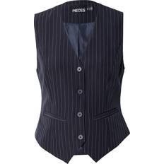 Pieces Tailored Waistcoat Co-Ord - Navy Pinstripe