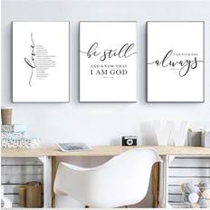 Tongda Decor Kristna Citat Väggbilder 30 x 40 cm Set of 3 Poster 30x40cm 3st