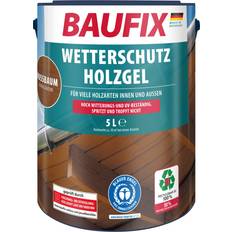 Malerfarbe Baufix Wetterschutz-Holzgel nussbaum seidenglänzend, 5 Lasurfarbe Walnut 5L