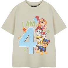 Paw Patrol Boys I Am 4 Short-Sleeved Birthday T-Shirt - Beige