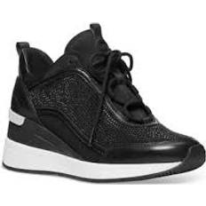 Black wedge sneakers Michael Kors Women's Lolly Wedge Trainer Sneakers - Black
