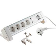 S-Conn 60317-W, 1,5 m, 4 AC-utgångar, Vit, [Levering: 1-2 dage.]