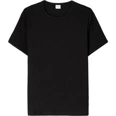 Bershka T-shirts Bershka Sort Ribstrikket T-shirt I Slim Fit
