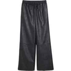 River Island Faux Leather Elasticated Waist Trousers - Black