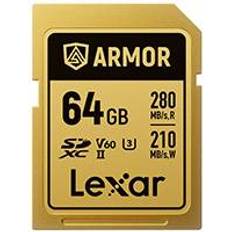 Memory Cards & USB Flash Drives LEXAR Professional Gold 64GB ARMOR SDXC UHS-II V60 IP68 Steel
