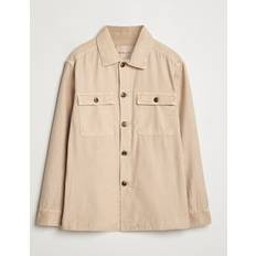 Gant Beige Skjorter Gant Linen Cotton Twill Overshirt - Dry Sand