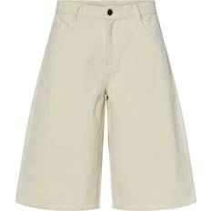 Pieces Pcmilla MW Denim Jorts D2D Kvinde Beige Denim Denim Shorts - Creme