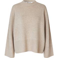 Second Female Dame Sweatere Second Female Alpha Knit Oneck Sweaters - Stone