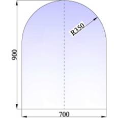 Gulvplater Tolmer Gulvplate 700 x 900 Halvrund 1 mm Lakk Sort Stål