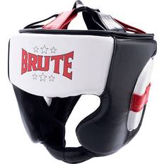 Brute Leather Headguard Kampsport Black-White L/XL