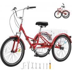 Tricycle Bikes VEVOR Folding Adult Tricycle 26-Inch 7-Speed