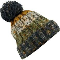 Multicoloured Beanies Beechfield Corkscrew Pom Pom Beanie - Dark Olive