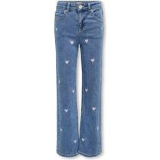 Kids Only Blue Wide Leg Heart Print Jeans - Blue