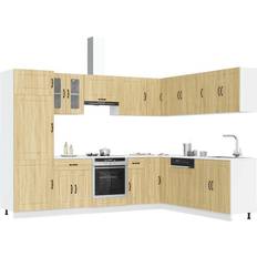 Oaks Wall Cabinets vidaXL Køkkenskabssæt Kalmar 14 Dele Konstrueret Træ Sonoma-Eg Vægskab
