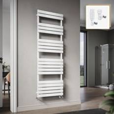 Heated Towel Rails Elegant 1800 x 600mm Heated Towel Rail Flat Panel Design Tower Hanger White