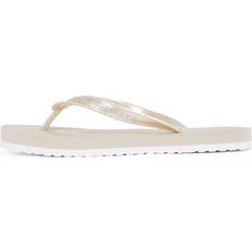 Calvin Klein Hjemmesko & Sandaler Calvin Klein Metallic Square Toe Flip Flops - Beige