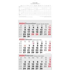 Agenda 3-Monatskalender 23,5x48,5cm Kalendarium 2025