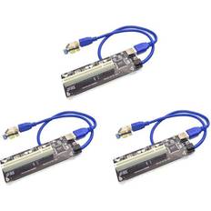 Controller Cards Tlily 3X PCIe PCI-E PCI Express X1 to Riser Card Adapter Converter USB 3.0 Cable