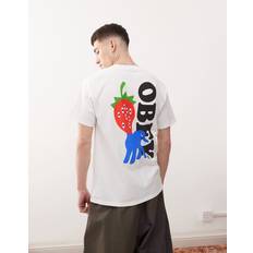 Obey Strawberry Graphic Logo T-Shirt With Back Print - White