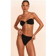 Gold Bikini Sets PrettyLittleThing Bandeau Gold Trim Bikini Set - Black