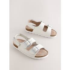 Touch Fastening Strap Corkbed Sandals - Weiß