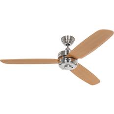 Fans CasaFan Ceiling Fan Night Flight Chrome Beech with Remote