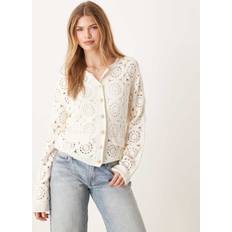 Y.A.S Women Cardigans Y.A.S Circle Crochet Knit Cardigan - White