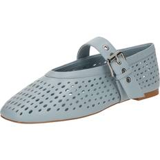 & Other Stories Shoes & Other Stories Leather Mesh Buckle Strap Ballet Flats Light Blue