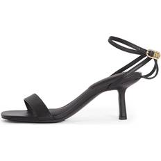Tommy Hilfiger Pantofole e Sandali Tommy Hilfiger Sandali In Pelle Con Tacco Medio - Nero