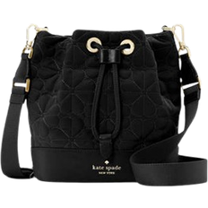 Kate Spade Flower Quilted Nylon Bucket Bag - Black