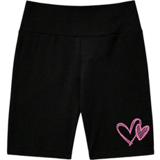 Shein Young Girls' Casual Simple Heart Printed Leggings For And Summer