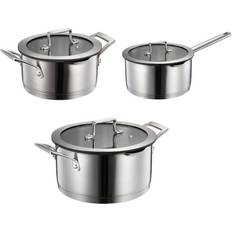 Grytset Modern House Geo Grytset 3 Grytor Borstad Set med lock 3 delar