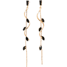 Shein 1pair Glamorous Cubic Zirconia Decor Metal Tassel Drop Earrings For Women For Daily Decoration
