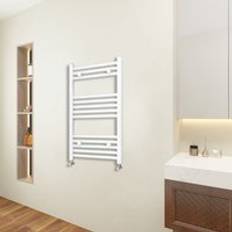 Heated Towel Rails Aica 800 x 450 mm Mordern Heated Towel Rail Radiator Straight White
