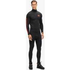 Superdry Underställ Superdry Herren Sport Ski Base Layer Oberteil mit Halblangem Reißverschluss - Schwarz