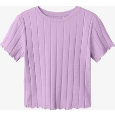 Name It Multifarvet T-shirts Name It Kids Nkf Noralina SS Crop Top - Lilla