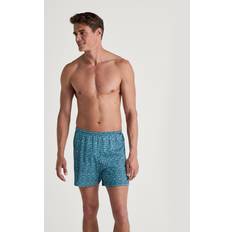 Calida Kalsonger Calida Prints Cotton Boxer Shorts - Turquoise/Blue