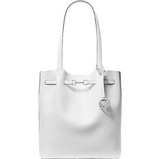 Michael Kors Carson Large Pebbled Leather Tote Bag - White